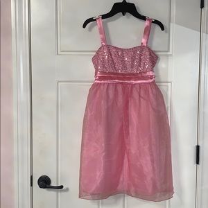 girls pink party dress new 14 but fits like a 12